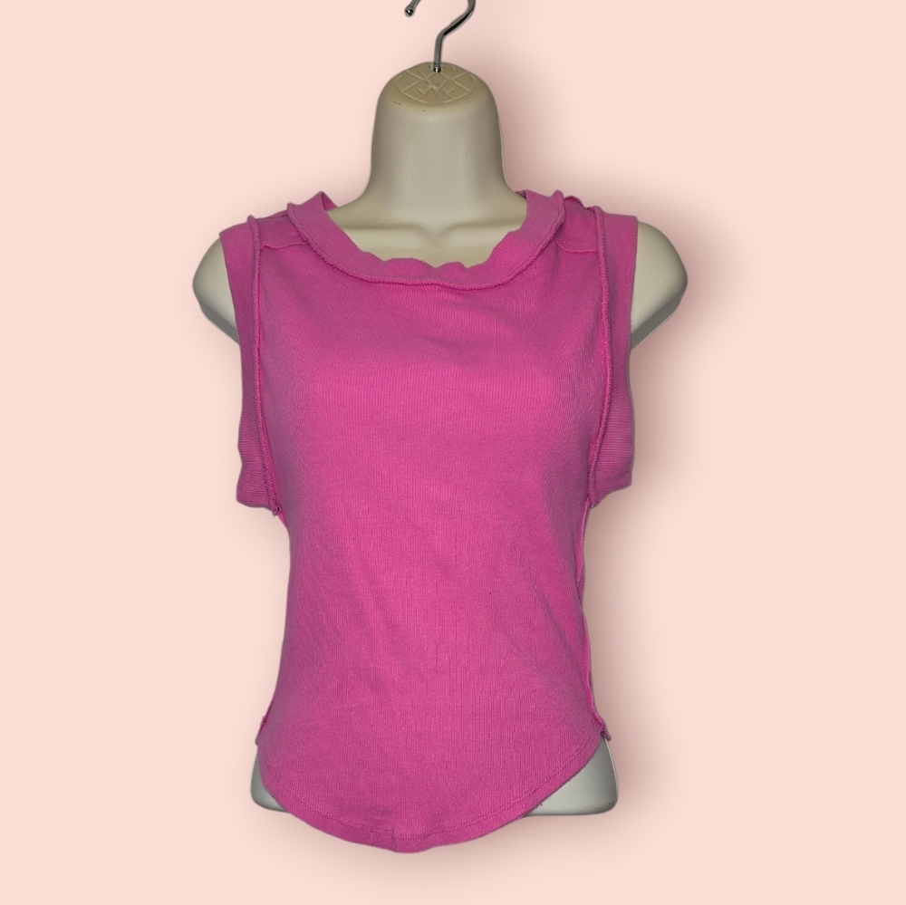 Free People We The Free Kate Tank Sleeveless Fitted Casual Sugar Magnolia Pink